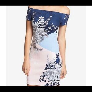 Scuba dress, pink and blue